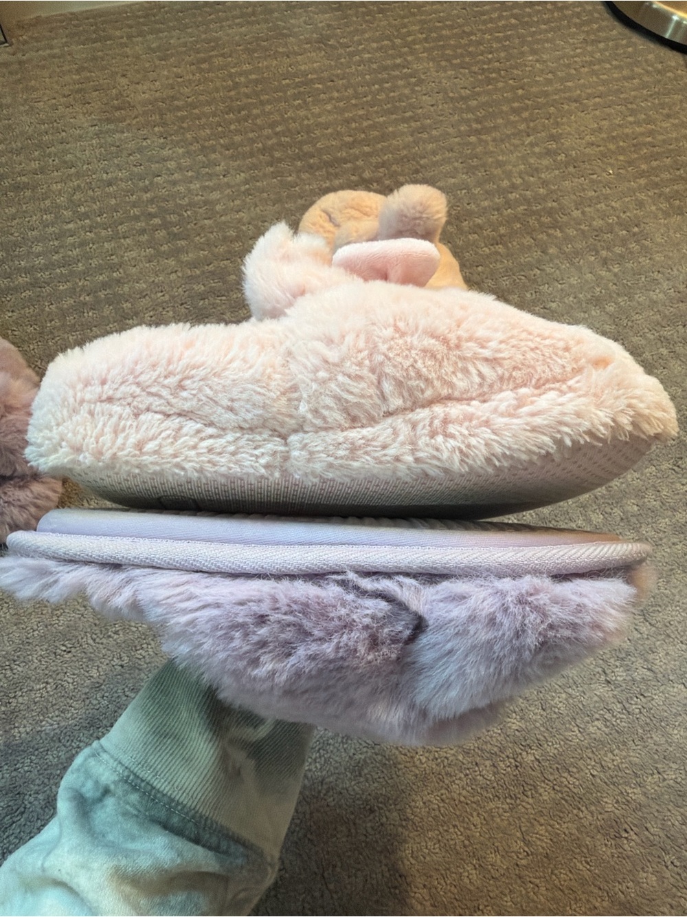 Pink Plush Character Slippers - Picture 2 of 2